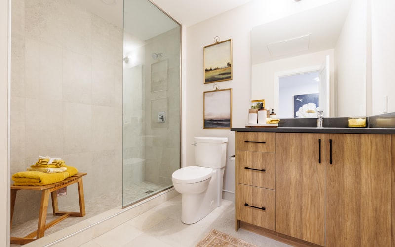 Modern bathroom with clean plumbing fixtures