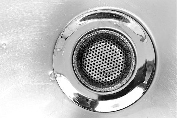 Close-up of sink drain for professional drain clearing